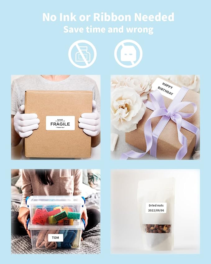 Phomemo 1.25x2.25” White Direct Thermal Label for Address, Self-Adhesive Thermal Stickers Labels, Printer Label for Address, Logo, Shipping, Barcodes, QR Code (1000 Labels/Roll,1 Roll-DeskLoop Office