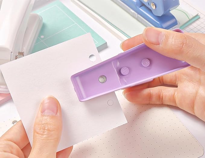 Single Hole Punch, 40 Sheets Punch Capacity Hole Puncher Heavy Duty Hole Puncher Single Small Hole Punch One Hole Puncher for Crafts Paper Cards Tags Scrapbook-1/4 inch Hole, White-DeskLoop Office