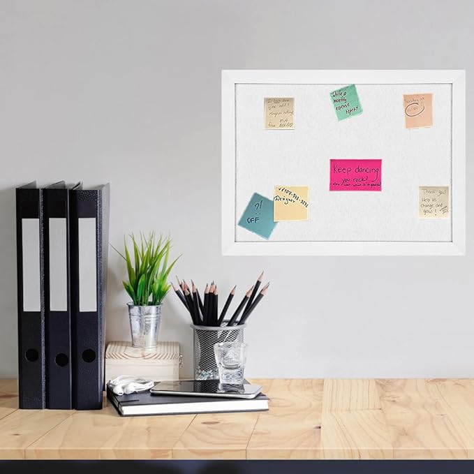 TORASO Cork Board Bulletin Board, Cork Boards for Walls with Pins, Eye Bolts, gaskets, Screws, Pin Board for Office, School and Home (White, 11“x14.5” - 1p)-DeskLoop Office