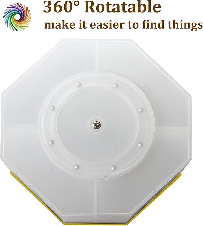 Desk Organizer, 360-Degree Rotating Multi-Functional Pen Holder, 5 Compartments Desktop Stationary Organizer, Home Office Art Supply Storage Box Caddy-DeskLoop Office