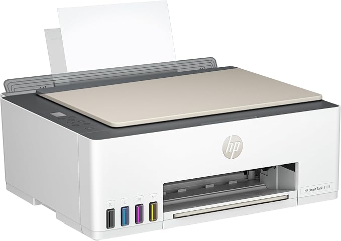 HP Smart Tank 5103 Wireless All-in-One Refillable Ink Tank Printer, Scanner, Copier with 2 Years of Ink and 100 Sheets of Photo Paper Included, Best for Home (5D1B2A)-DeskLoop Office