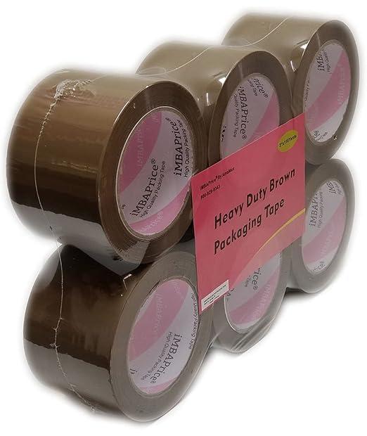 iMBAPrice 3-Inches Brown/Tan Color Shipping Packaging Tape 6 Roll of 110 Yard (6 x 330 Feet) Long 3" Packing Tape for Sealing Boxes, Packaging Parcels, Moving and Storage-DeskLoop Office