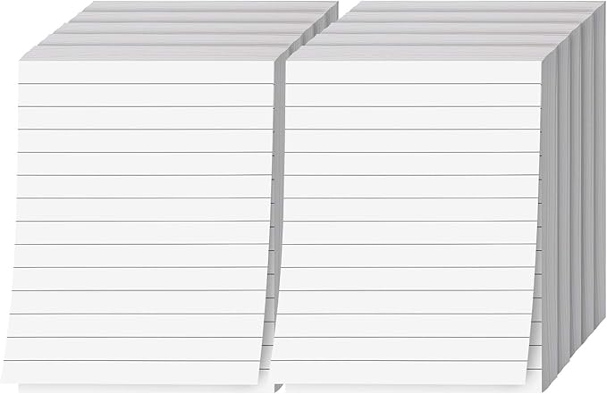 Memo Pads, White, With Black Lines – Lined Paper Notepads, Scratch / Writing Pad for Planning, To-Do Lists, Appointments, Reminders, Home, Office – 50 Sheets Per Pad, 10 Pads per Pack – 4.25" x 5.5"-DeskLoop Office