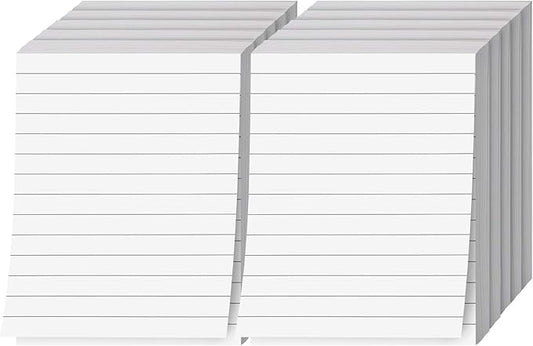 Memo Pads, White, With Black Lines – Lined Paper Notepads, Scratch / Writing Pad for Planning, To-Do Lists, Appointments, Reminders, Home, Office – 50 Sheets Per Pad, 10 Pads per Pack – 4.25" x 5.5"-DeskLoop Office