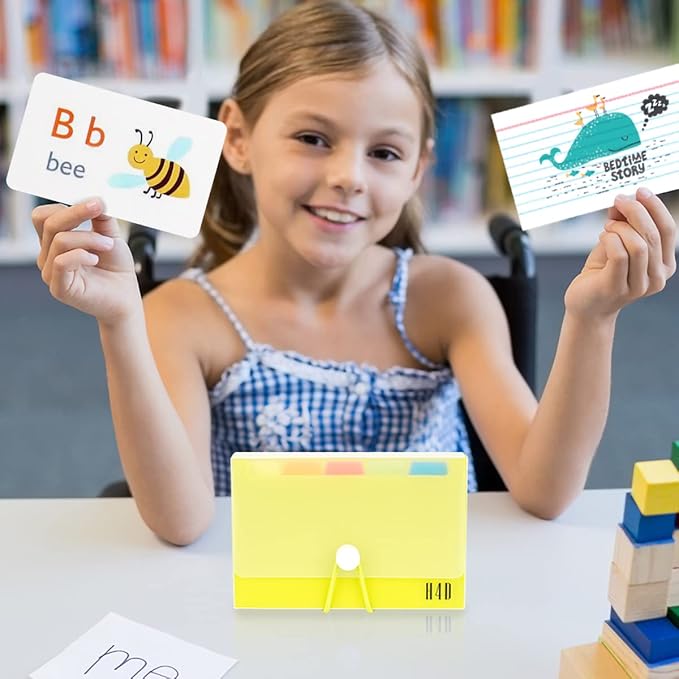 H4D 3x5 Index Card Case with 100 Heavyweight Ruled Index Cards and Dividers, Lime Green-DeskLoop Office