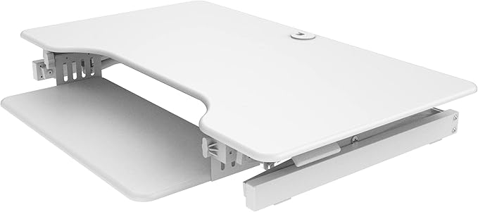 Rocelco 40" Large Height Adjustable Standing Desk Converter - Quick Sit Stand Up Dual Monitor Riser - Gas Spring Assist Computer Workstation - Retractable Keyboard Tray - White (R DADRW-40)-DeskLoop Office