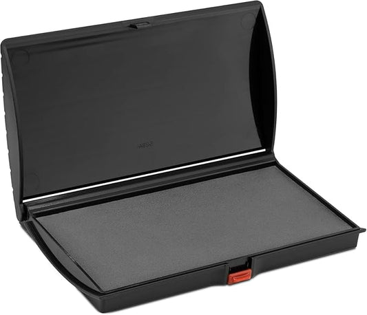 Large Premium Gray Ink Stamp Pad - 3" by 6" - Quality Felt Pad - Case with Closing snap-DeskLoop Office