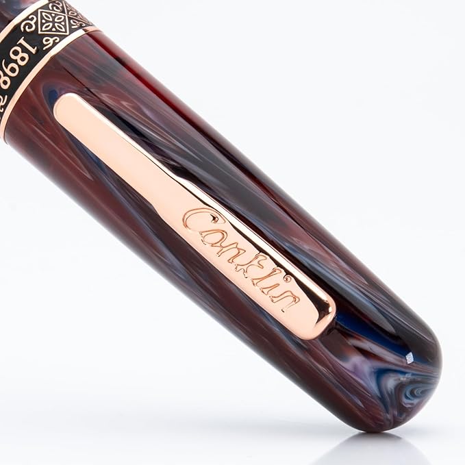 Conklin 1898 Fountain Pen, Misto Purple - 14KT Gold Medium Nib | Unique Resin Pen with 14KT Gold Nib | JoWo Stainless Steel Nib Made in Germany | Ideal Gift for Professionals-DeskLoop Office