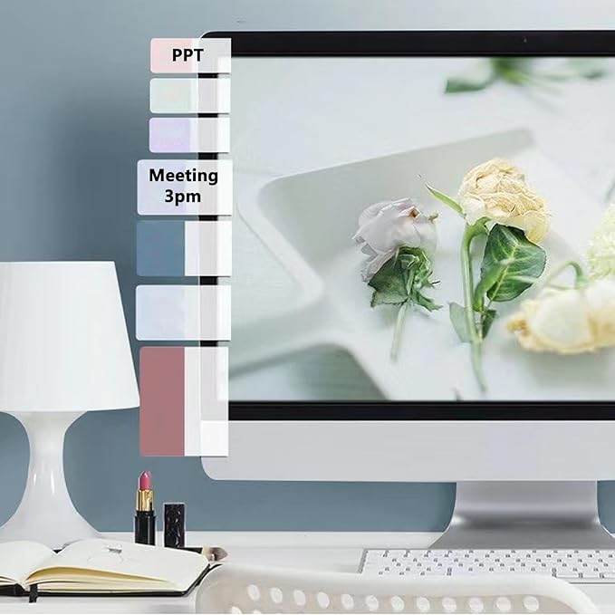 ELII 480 Pcs Morandi Tabs 1 inch Sticky Index Tabs, Writable and Repositionable Book Tabs Flags Colored Page Markers Labels for Reading Notes, Classify Files-DeskLoop Office