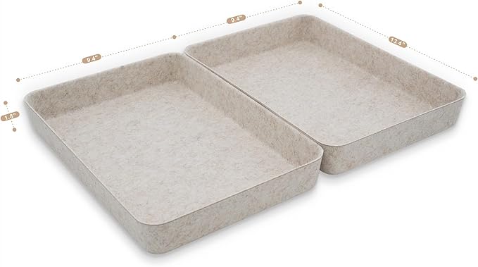 Welaxy 2-piece Office desk drawer organizer tray letter-size documents paper book file Folder Holder Scandinavian-chic storage bin hygge design sleek minimalist gifts idea storage bins (Oatmeal)-DeskLoop Office