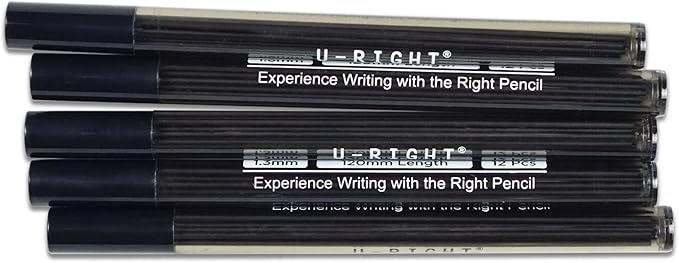 60 Pcs 1.3 mm Lead Refills for Mechanical Pencil, Break Resistant Weatherproof, 120 mm Length, 12 Pcs/tube, 5 Tubes-DeskLoop Office