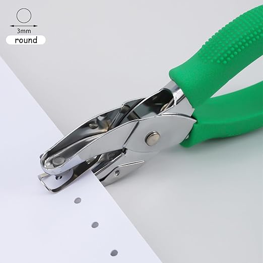Handheld Round Shape Hole Punch, 1/8 Inch Hole Size, Craft Paper Puncher, Single Pack, Ideal for DIY Projects and Office Use-DeskLoop Office