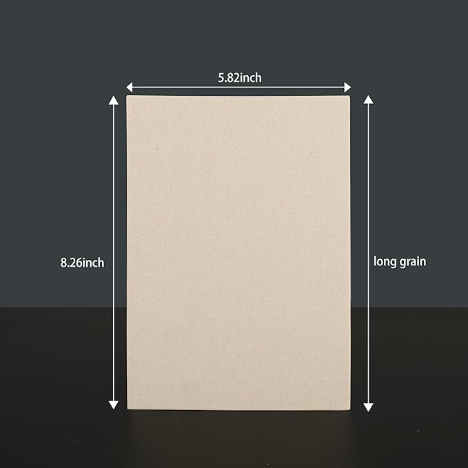 25 Pcs Book Board, Binder Board, Cover Board, Heavy Duty Chipboard for Book Binding, DIY Cardboard (Gray, A5 80PT)-DeskLoop Office