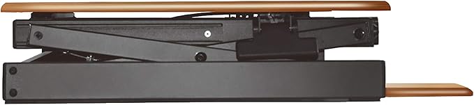 Rocelco 32" Height Adjustable Standing Desk Converter BUNDLE - Sit Stand Computer Workstation Riser with Anti Fatigue Mat - Dual Monitor Retractable Keyboard Tray - Teak Wood Grain (R EADRT-MAFM)-DeskLoop Office