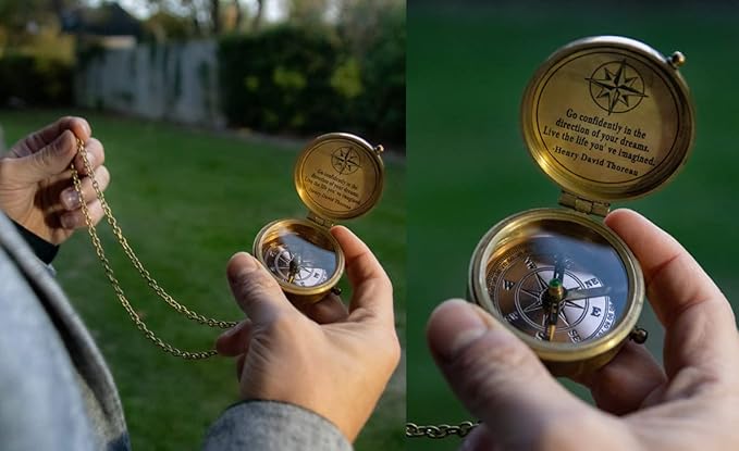 Handmade Antique Vintage Brass Compass | Exquisite Nautical Compass | Home Decor | Pocket Compass Gift for Every Occasion | Super7One-DeskLoop Office