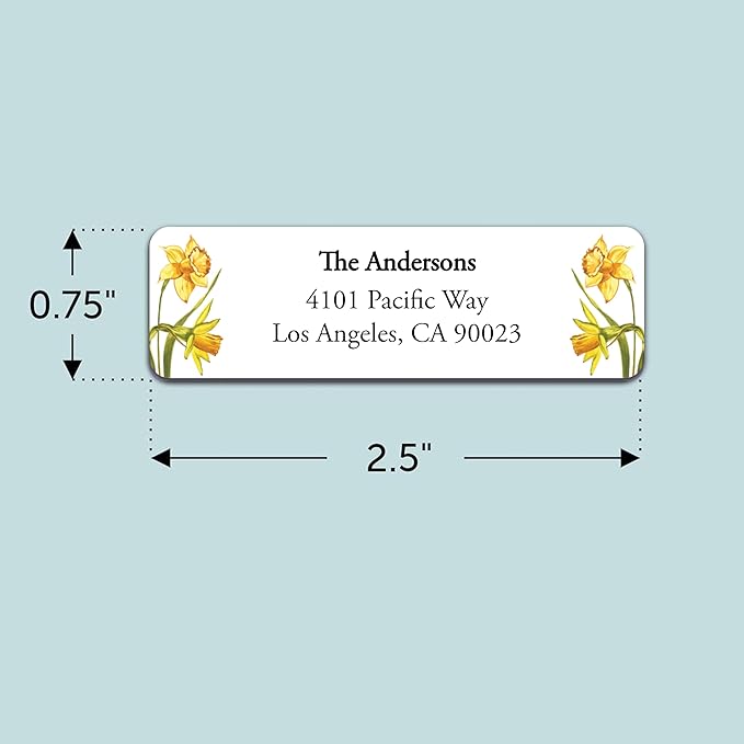 Return Address Labels - Personalized Flower Address Stickers on Sheets (50-1000 Labels)-DeskLoop Office
