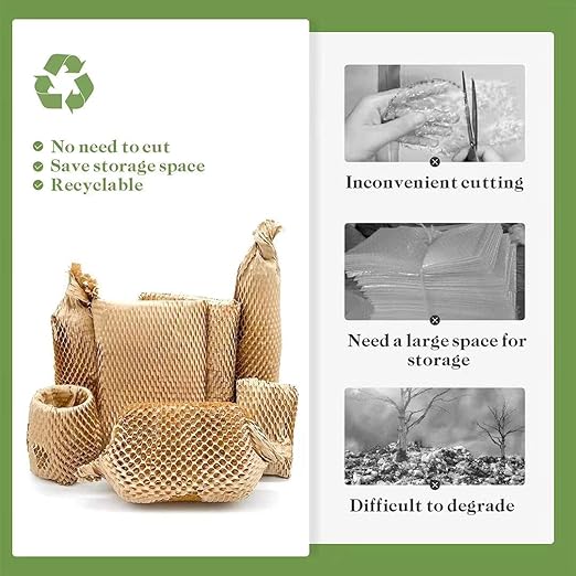 Honeycomb Packing Paper, 15" x 200' Honeycomb Cushioning Wrap Roll for Moving Shipping Packaging Gifts, Recyclable Honeycomb Paper Moving Supplies Bubble Paper Wrapping Protective Roll Khaki-DeskLoop Office