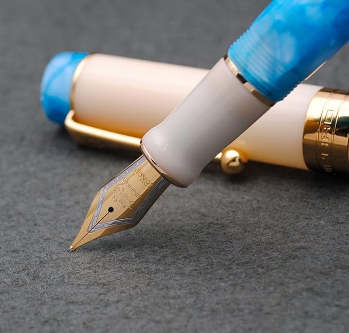 JINHAO 100 Fountain Pen with Ink Converter (Medium Nib 0.7mm, Sky Blue-B)-DeskLoop Office