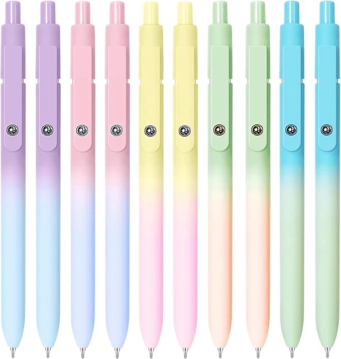 Gel Pens, 10PCS 0.7mm Gel Pens Black Ink Fine Point Smooth Writing Pens, High-End Series Ballpoint for School Office Supplies, Easter Basket Essentials, Easter Gifts for Men Women Student (Gradient)-DeskLoop Office