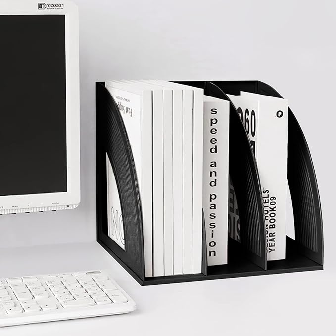 SAYEEC Magazine Holder Sturdy Binder Holder Desk File Sorter Plastic File - Image 6