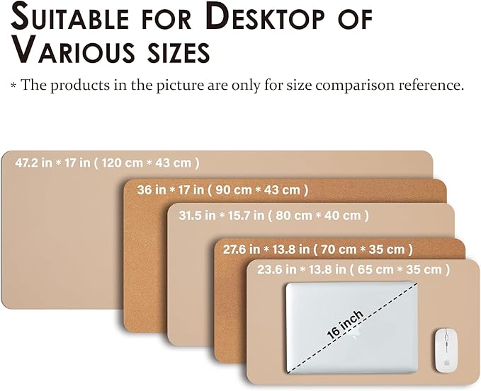 Cork Apricot Desk Mat - Dual-Sided Desk Pad for Office and Home - Desk Organization and Accessories - Ideal for Large Mouse Pad and Desk Mats on Top of Desks(31.5"x 15.7")-DeskLoop Office