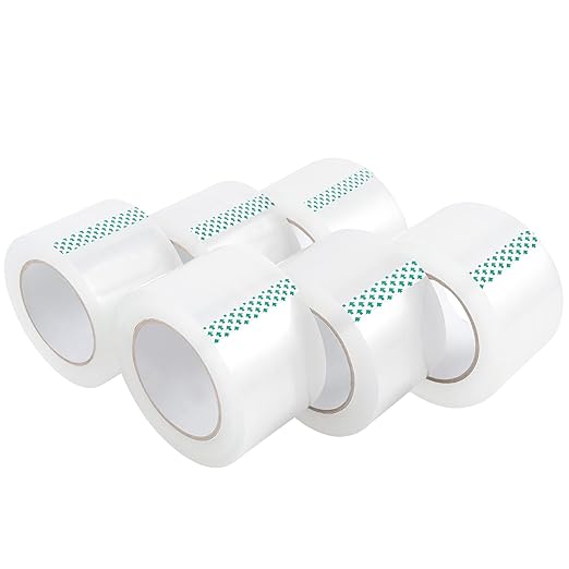 Lichamp Heavy Duty Packing Tape 6 Rolls, Wide Packaging, 3 in. x 90 Yd., 3 Mil Thick, Clear, Commercial Grade Carton Packaging Tape Refills, Shipping, Mailing, Moving Supplies & Storage-DeskLoop Office