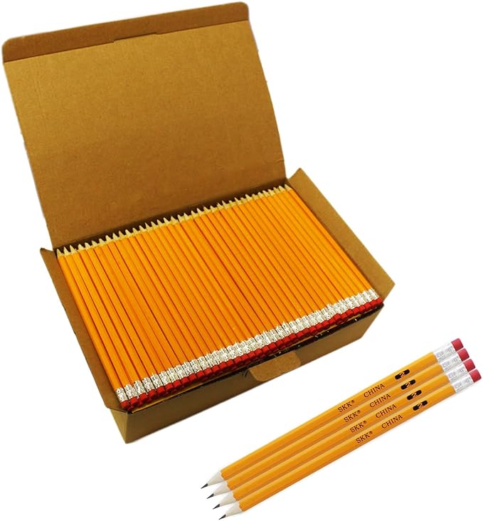 SKKSTATIONERY 360pcs Pre-sharpened Pencils with eraser top, No.2 Wood Pencils Bulk #2 HB pencils Yellow HB Pencil for Kids Sketching Drawing Back to School Teacher Supplies 360 counts per box-DeskLoop Office