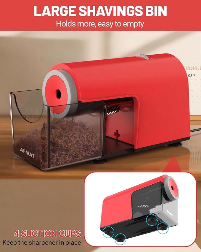 AFMAT Electric Pencil Sharpener, Fully Automatic Pencil Sharpener - Image 7
