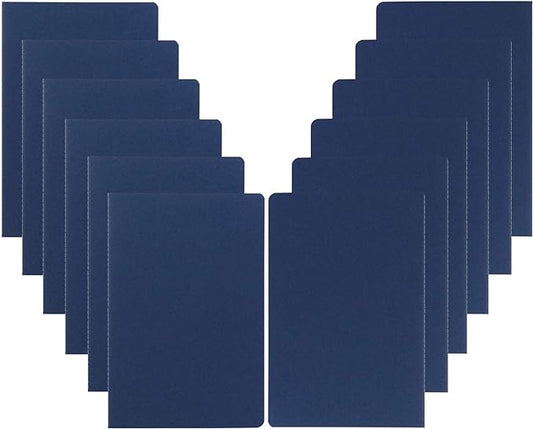 12 Pack College Ruled Notebook Journals Bulk, Lined Paper, 60 Page, 5.5x8.3 inch, A5, Travel Journal Set for Travelers, Students, Church, Office, Writing Diary Subject Notebooks Planner, Blue-DeskLoop Office