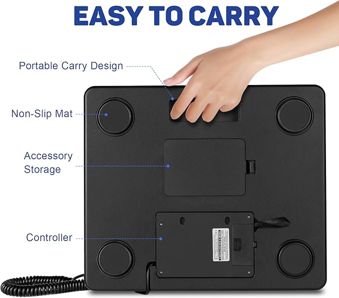 Fuzion Shipping Scale 440lb x 10g Accuracy, Postal Scale with Hold/Tare, Digital Shipping Scale for Packages Small Business, Luggage, Battery & AC/DC Adapter-DeskLoop Office