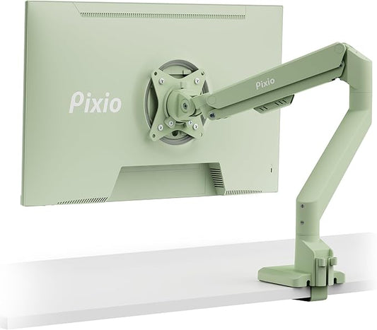 Pixio PS1S Wave Mint Green Single Monitor Arm Stand Desk Mount - Fits up to 32 inches Monitors and up to 19.8lbs. VESA Compatibility and Integrated Cable Management-DeskLoop Office