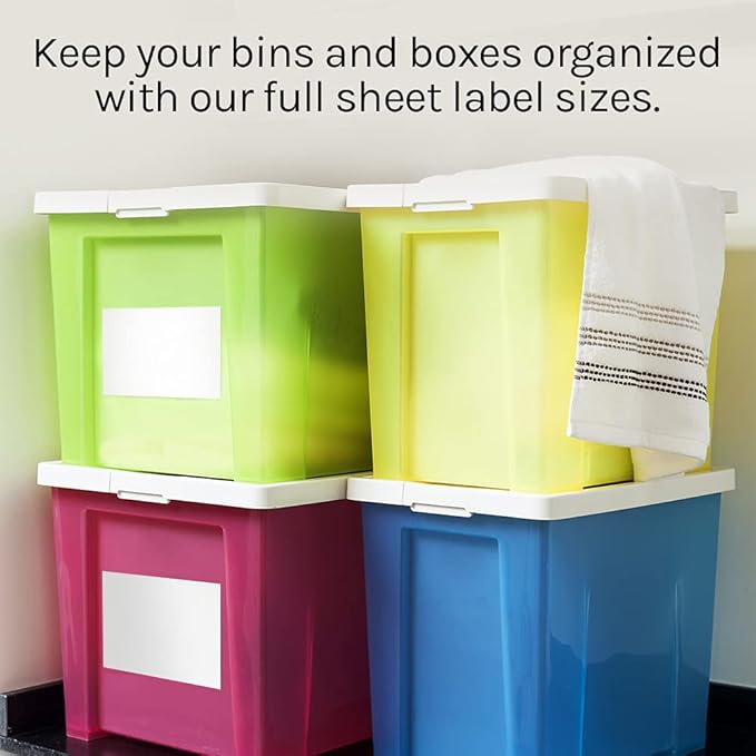 Premium Label Supply White Sticker Full Sheet Shipping Labels – 8.5" x 11" – Laser/Inkjet Compatible – (1 per Sheet), 1000 Sheets - Letter Size-DeskLoop Office