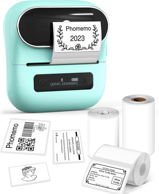 Phomemo Label Maker, M220 Thermal Label Printer, Portable Bluetooth Wireless Inkless 3 Inch Barcode Printer, Great for Home, School & Office, Compatible with Phone, PC, with 3 Label-DeskLoop Office