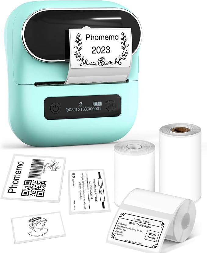 Phomemo Label Maker, M220 Thermal Label Printer, Portable Bluetooth Wireless Inkless 3 Inch Barcode Printer, Great for Home, School & Office, Compatible with Phone, PC, with 3 Label-DeskLoop Office