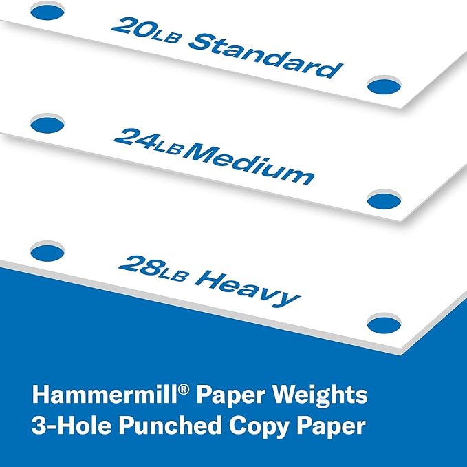 Hammermill Printer Paper, Great White 30% Recycled Paper, 3 Hole - 1 Ream (500 Sheets) - 92 Bright, Made in the USA, 086702-DeskLoop Office