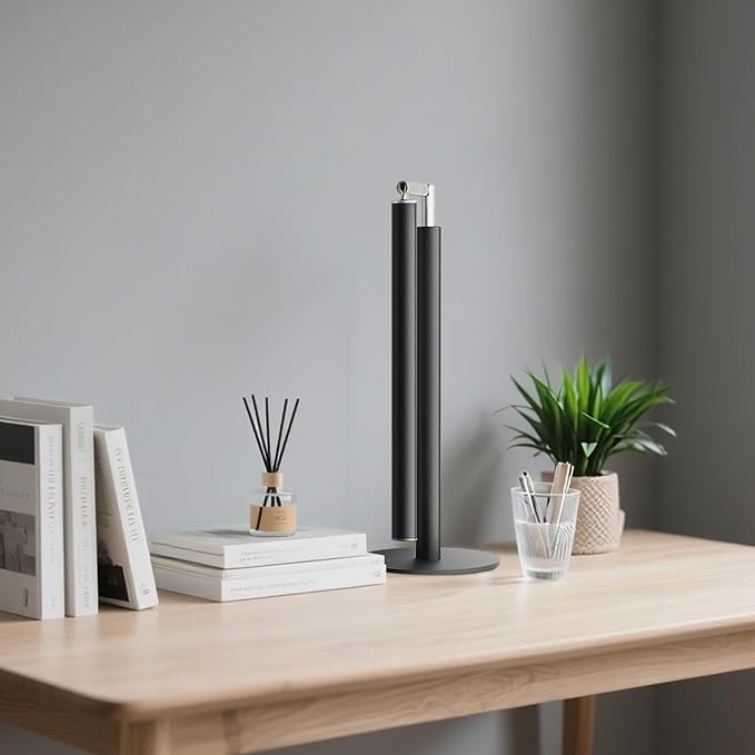 Metal LED Desk Lamp for Home Office - Foldable Industrial Desk Light with Base, 16" Dimmable Table Lamp for Reading, 4 Color Temps, 15W Modern Desktop Lamp for College Dorm Study Task Work-DeskLoop Office