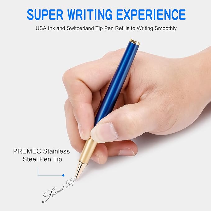 Nice Rollerball Pens with Real 24K Finish- Fancy Roller Ball Point Pens for Writing Journaling Note Taking Signature, Luxury Pen for Men Women Writers Christmas Graduation Gifts-DeskLoop Office