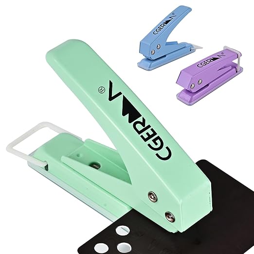 Single Hole Puncher, 3 Pack , 1/4" Hole, 50% Labor Savings, Heavy Duty Metal Punch, 15 Sheet Capacity, for ID Cards, Chipboard, Art Project, Crafts Easy Punching,-DeskLoop Office