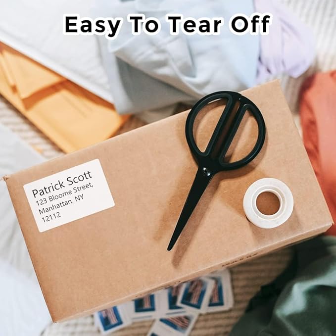 Phomemo 3 Roll 2.36"x 1.57" Thermal Sticker Label, 180 Labels/Roll Compatible with M220, M250, M260,M200, M221 Printer, Strong Permanent Adhesive, for Customer Mailer, Address, Business Letter-DeskLoop Office