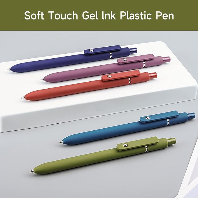 Gel Pens, 10 Pcs 0.5mm Fine Point Smooth Writing Pens High-End Series Black Ink Pens for Journaling Note Taking, School Office Supplies for Women Men (10 Pcs Mixed colors)-DeskLoop Office