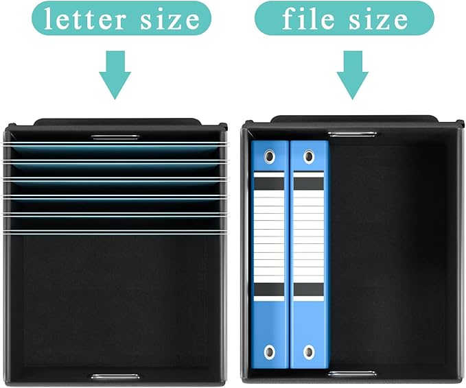 Huolewa File Organizer Box with Lid, Collapsible File Folder Organizer for Office Document Storage, Filing Box with Plastic Slide for Letter/Legal Size Hanging Files, Purple-DeskLoop Office