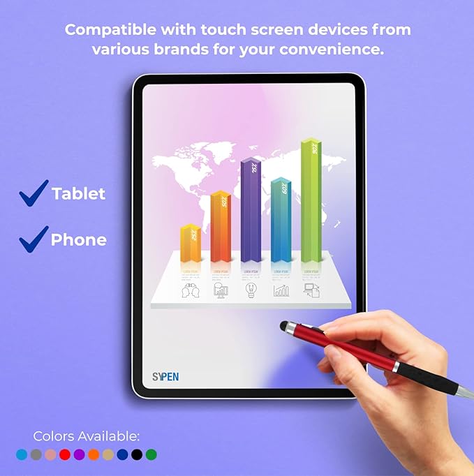 Personalized Pens With your Custom Logo or Text-600 Pack Bulk-for Businesses, Parties, and Events, 2 in 1 Ballpoint Pen & Stylus for Touchscreen Devices, L'Blue Barrel, Black Ink