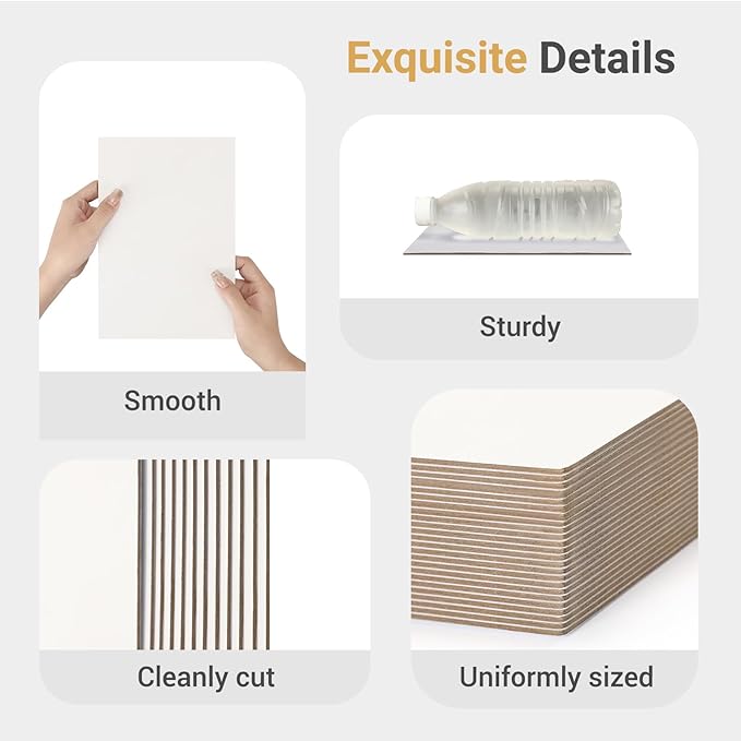 25 Pcs Book Board, Binder Board, Cover Board, Heavy Duty Chipboard for Book Binding, DIY Cardboard (White, 9 x 6 Inch 80PT)-DeskLoop Office