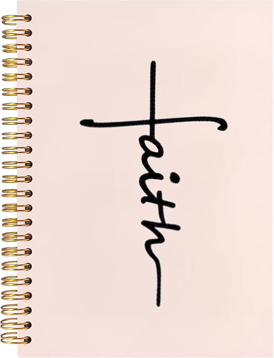 BearCake Faith Journal, Christian Notebook, Christian Gifts for Women, Bible Notebooks for Note Taking, Bible Journaling Notebook, Prayer Journal, Hardcover Spiral Notebook 5.5x8.3-DeskLoop Office