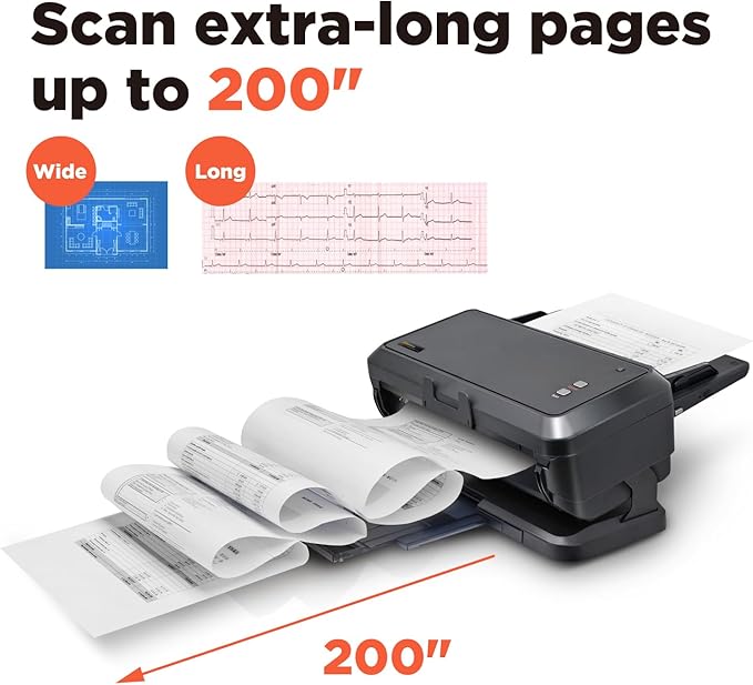 Plustek Wide-Format Color Duplex Document Scanner S30, for Large-Format Document Scan, Scans Wide Up to 12" and Long Up to 200", 100-Sheet Duplex Auto Document Feeder-DeskLoop Office