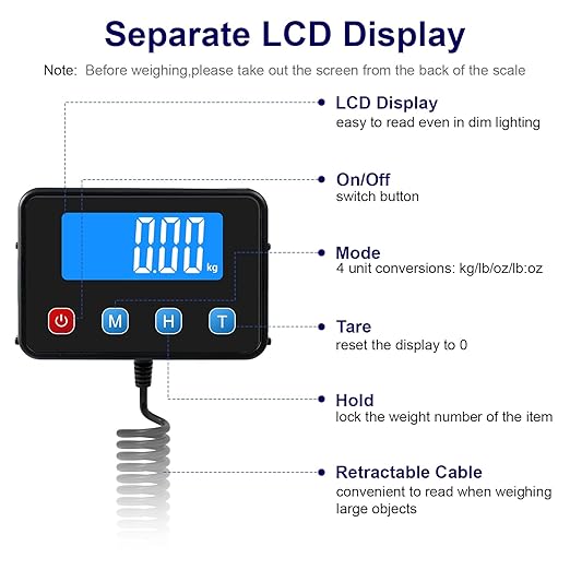 Digital Shipping Postal Scale 0.5 oz High Accuracy!440lb Commercial Weight Scale for Package, Small Business, Mail, Warehouse, Home, Battery & Charging Cable Included-DeskLoop Office