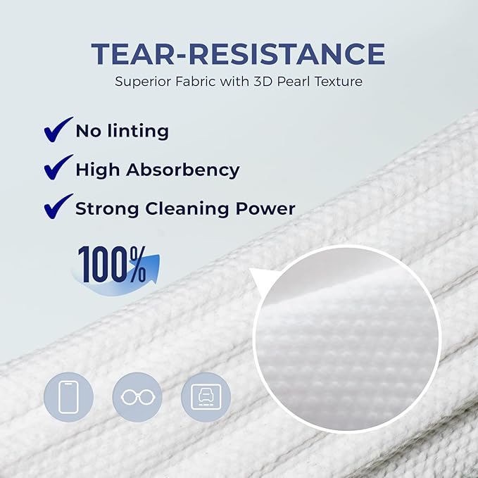 WELKIN 80 Electronics Cleaning Wipes - Non Toxic Screen Cleaner, Streak Free Touchscreen Cleaning for All Phones, Laptop, Computer, TV and Car,1 X Microfiber Cloth Included