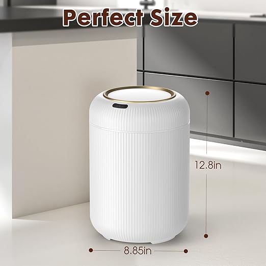 Procade Motion Sensor Trash Can with Lid, 3 Gallon Electric Bathroom Garbage can, Small White Wastebasket Touchless Trash Bin,Automatic Mini Trashcan for Bedroom,Toilet, Office, rv, Living Room-DeskLoop Office