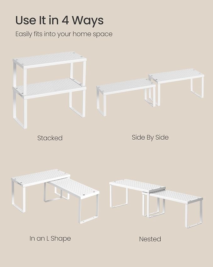 SONGMICS Spice Racks, Countertop Organizers, Shelf Risers, Expandable - Image 7