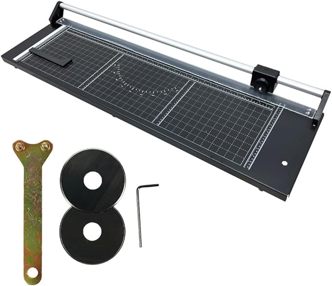 INTBUYING 36 Inch Commercial Manual Precision Rotary Paper Trimmer with an Angle Line Smart Rotary Paper Cutter for Cutting Photo Paper, Film, hot and Cold Laminating Paper, etc-DeskLoop Office
